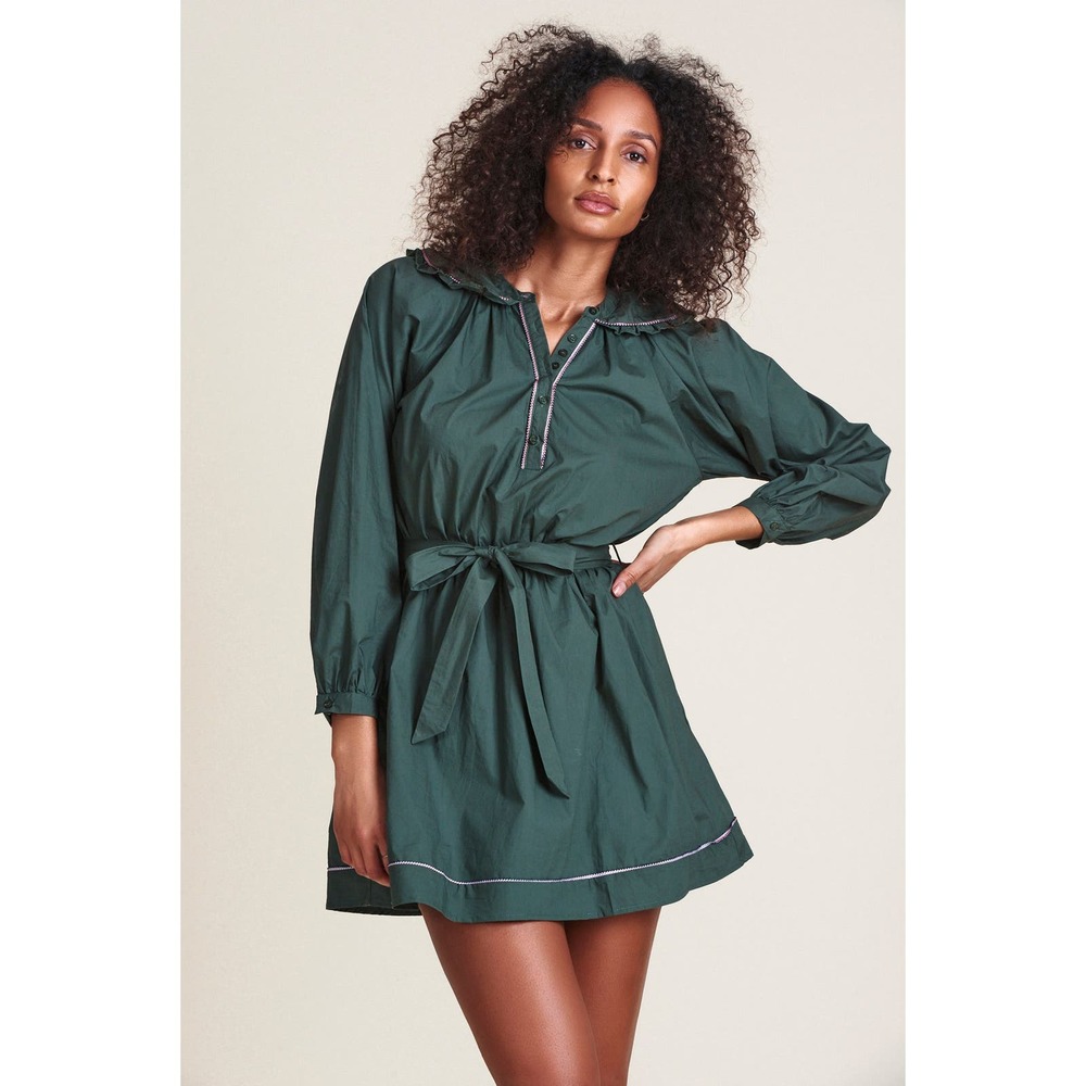 The Shirt by Rochelle Behrens Green Mini Dress S